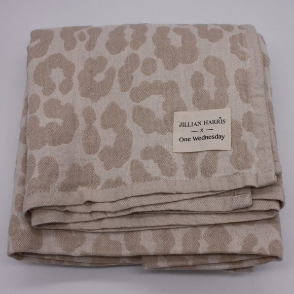 One Wednesday X Jillian Harris Beige Leopard Universal Throw / Scarf Brand New - Picture 1 of 2